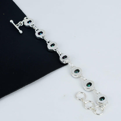 Mystic Rainbow Topaz Sterling Silver Bracelet