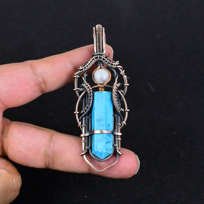 Turquoise Moonstone Gemstone Pendant