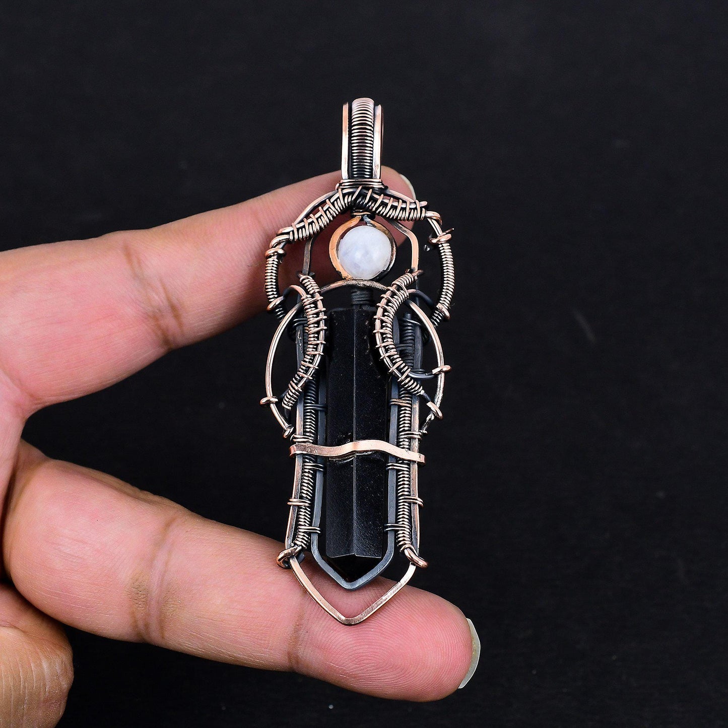 Black Tourmaline Gemstone Pendant