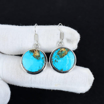 Blue Sea Sediment Gemstone Earrings