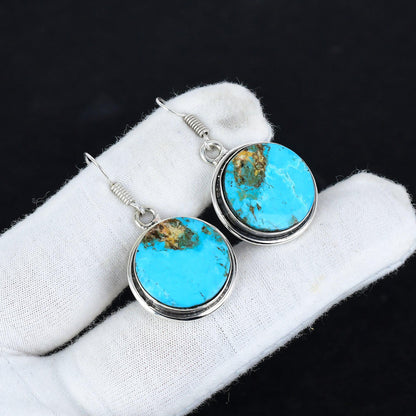 Blue Sea Sediment Gemstone Earrings
