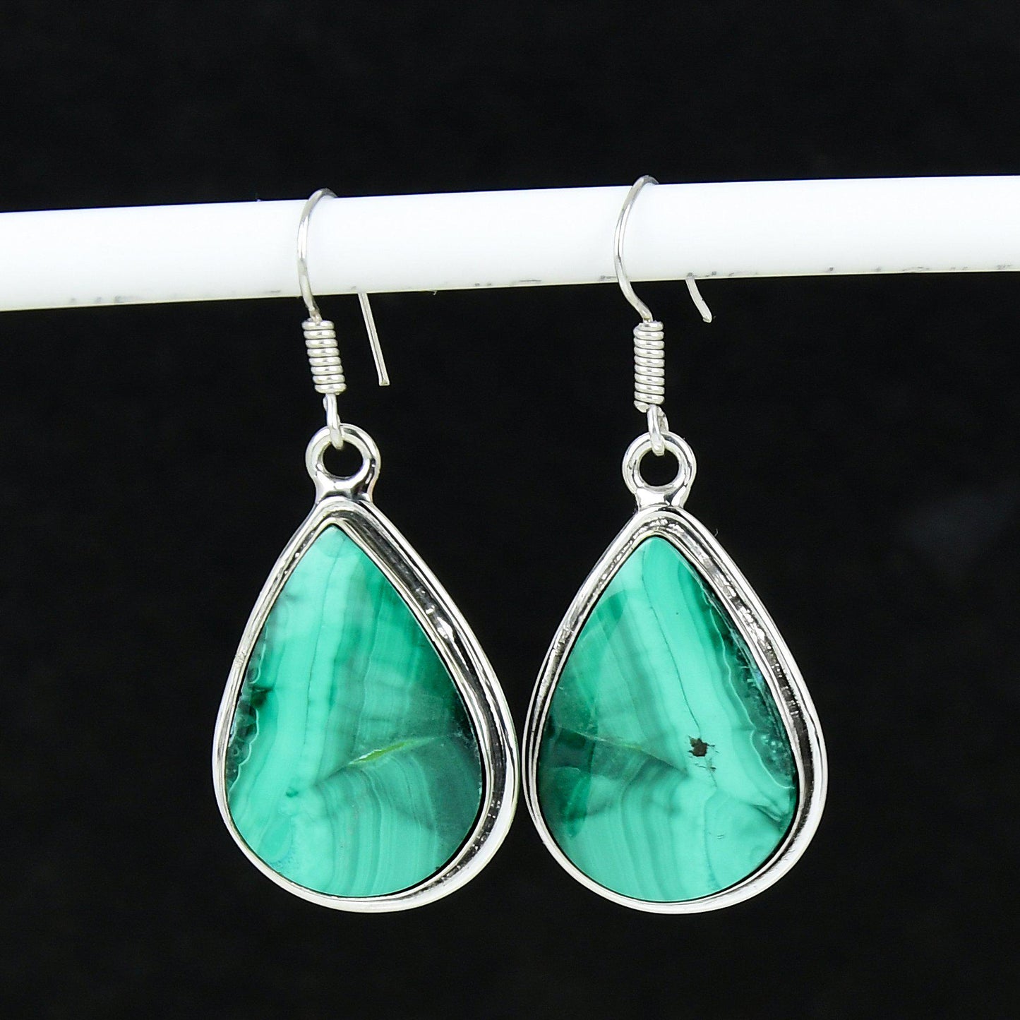Green Malachite Gemstone Earrings