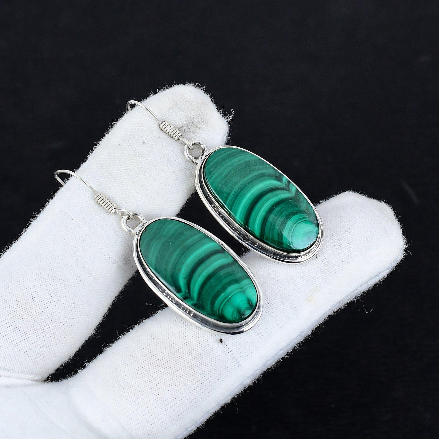 Green Malachite Gemstone Earrings