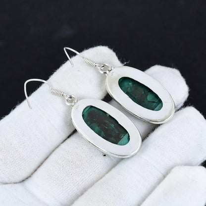 Green Malachite Gemstone Earrings