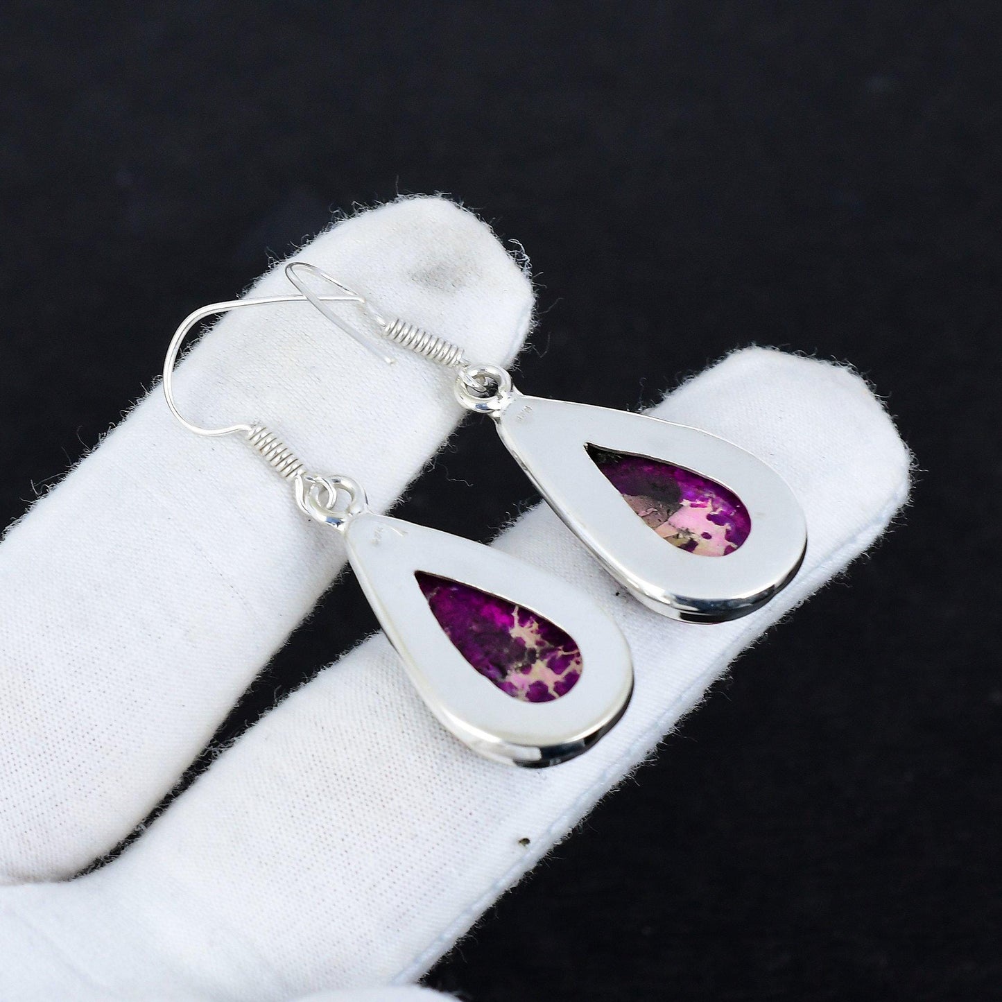 Purple Sea Sediment Gemstone Earrings