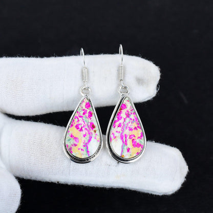 Purple Sea Sediment Gemstone Earrings