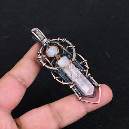 Pink Rose Quartz Gemstone Pendant