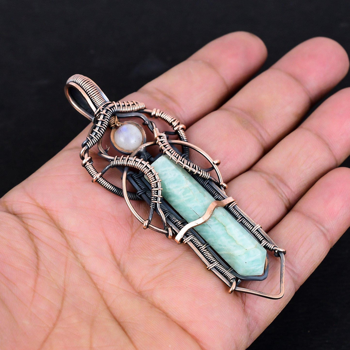 Aqua Green Amazonite Gemstone Pendant