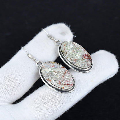 Multicolor Crazy Lace Agate Gemstone Earrings