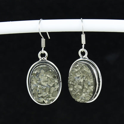 Gold Pyrite Druzy Gemstone Earrings
