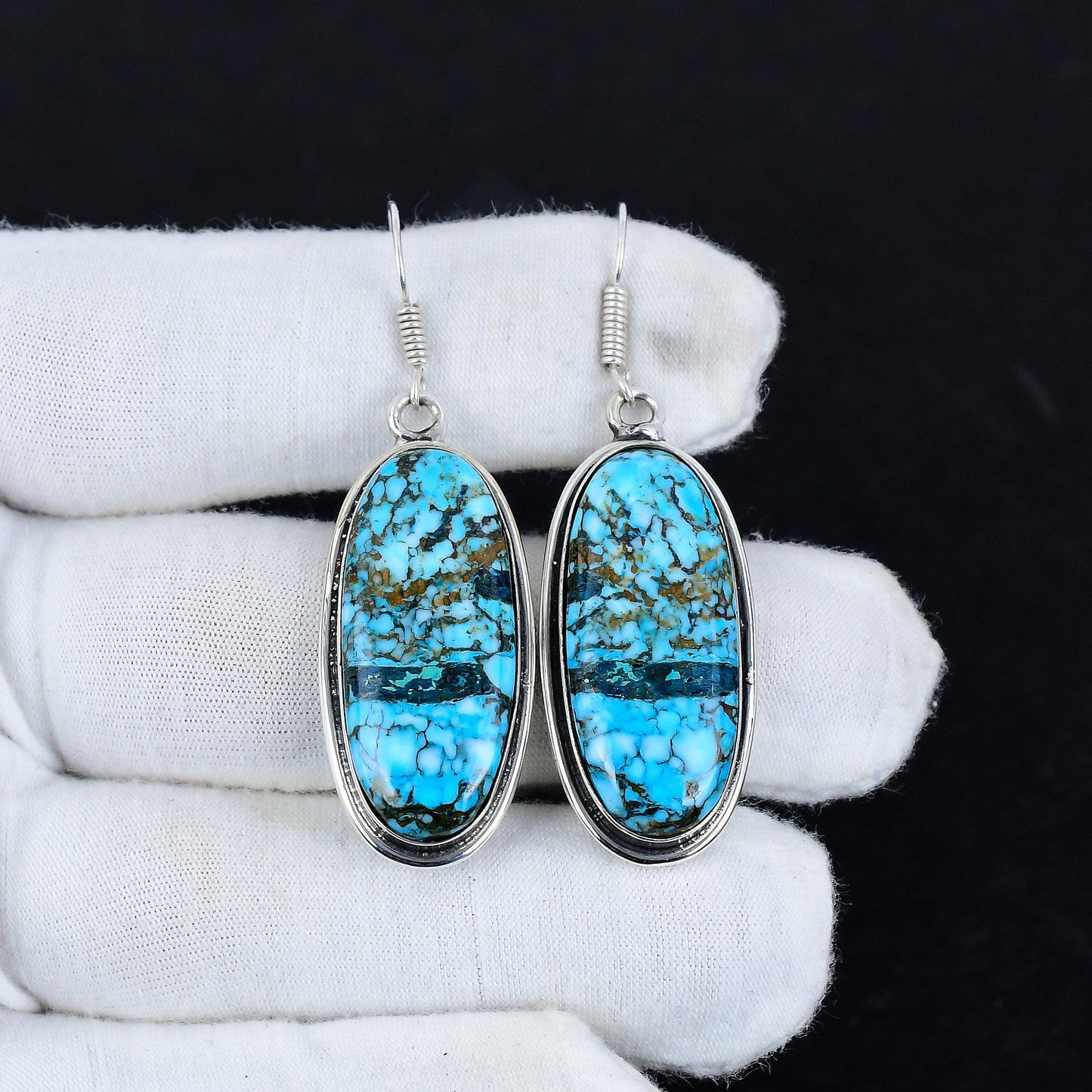 Turquoise Gemstone Teardrop Earrings