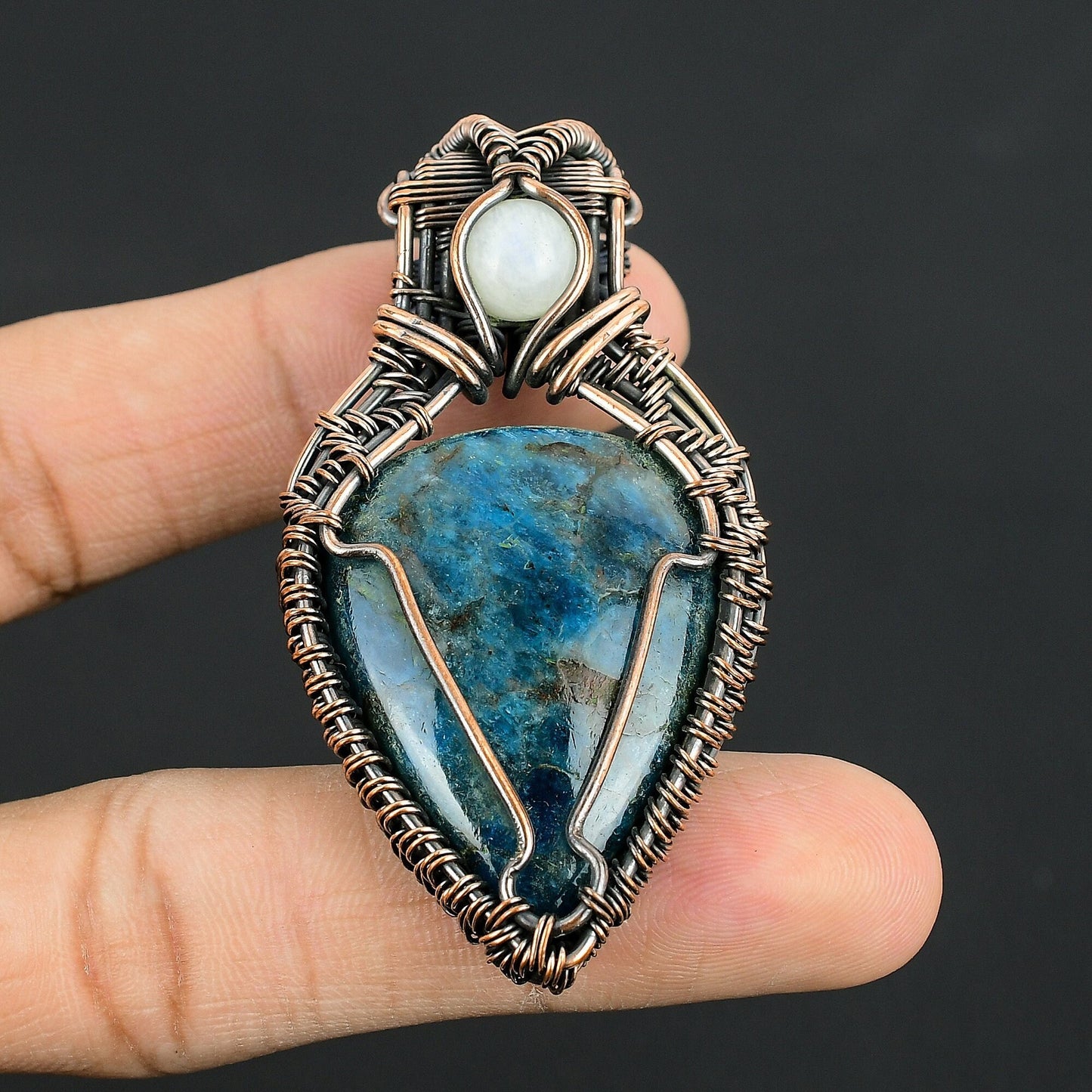 Neon Blue Apatite Gemstone Pendant
