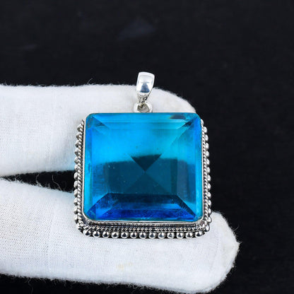 Swiss Blue Topaz Gemstone Pendant