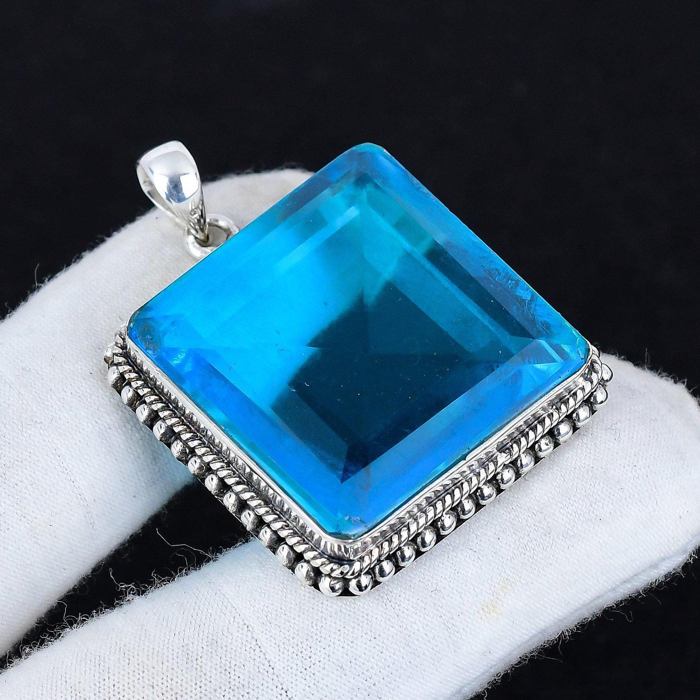 Swiss Blue Topaz Gemstone Pendant