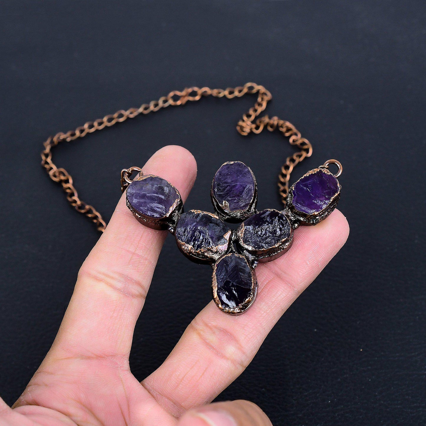 Purple Amethyst Gemstone Necklace