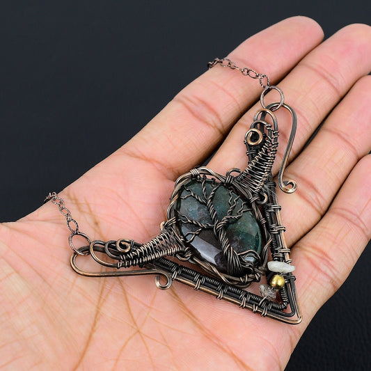 Green Bloodstone Gemstone Necklace