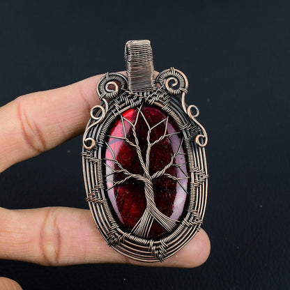 Red Fire Labradorite Gemstone Pendant