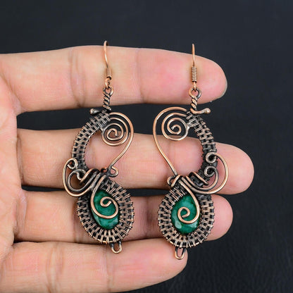 Green Emerald Gemstone Earrings