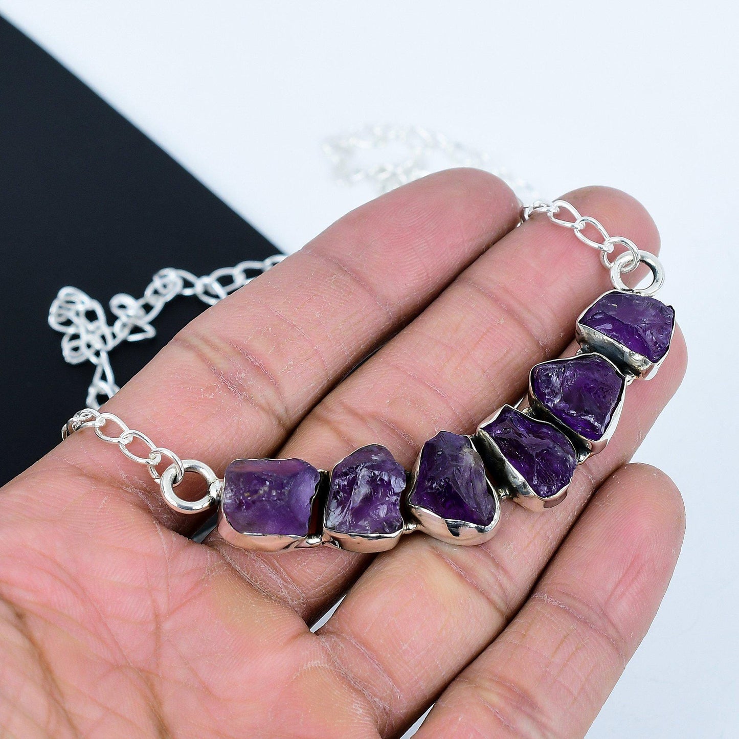 Purple Amethyst Gemstone Necklace