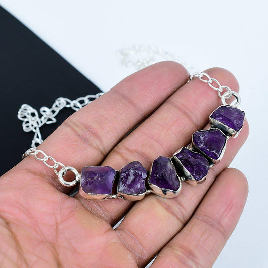 Purple Amethyst Gemstone Necklace