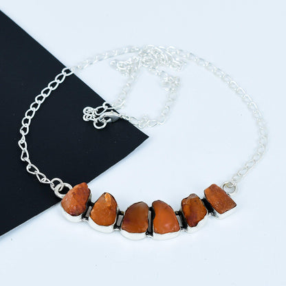 Orange Carnelian Gemstone Necklace