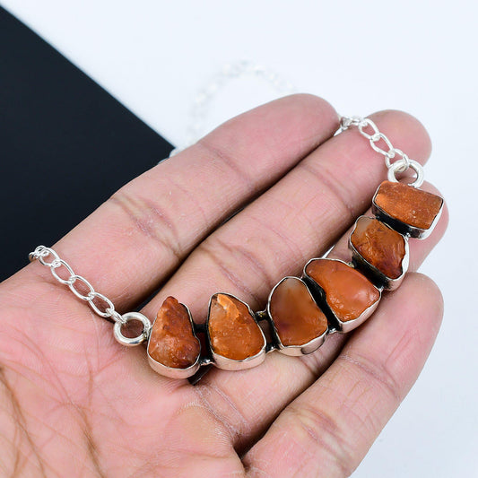 Orange Carnelian Gemstone Necklace