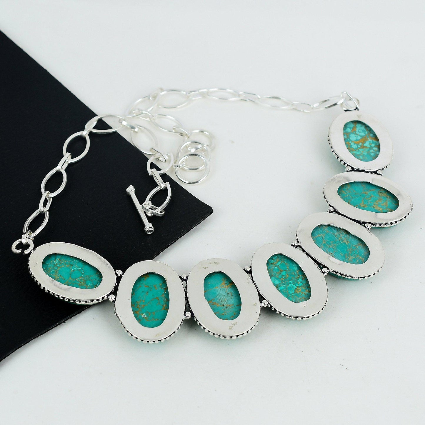 Blue Turquoise Silver Necklace