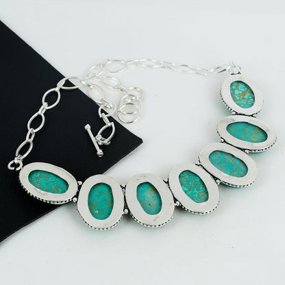 Blue Turquoise Silver Necklace