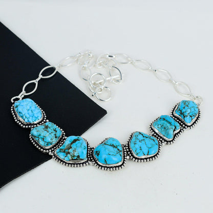 Blue Turquoise Gemstone Necklace