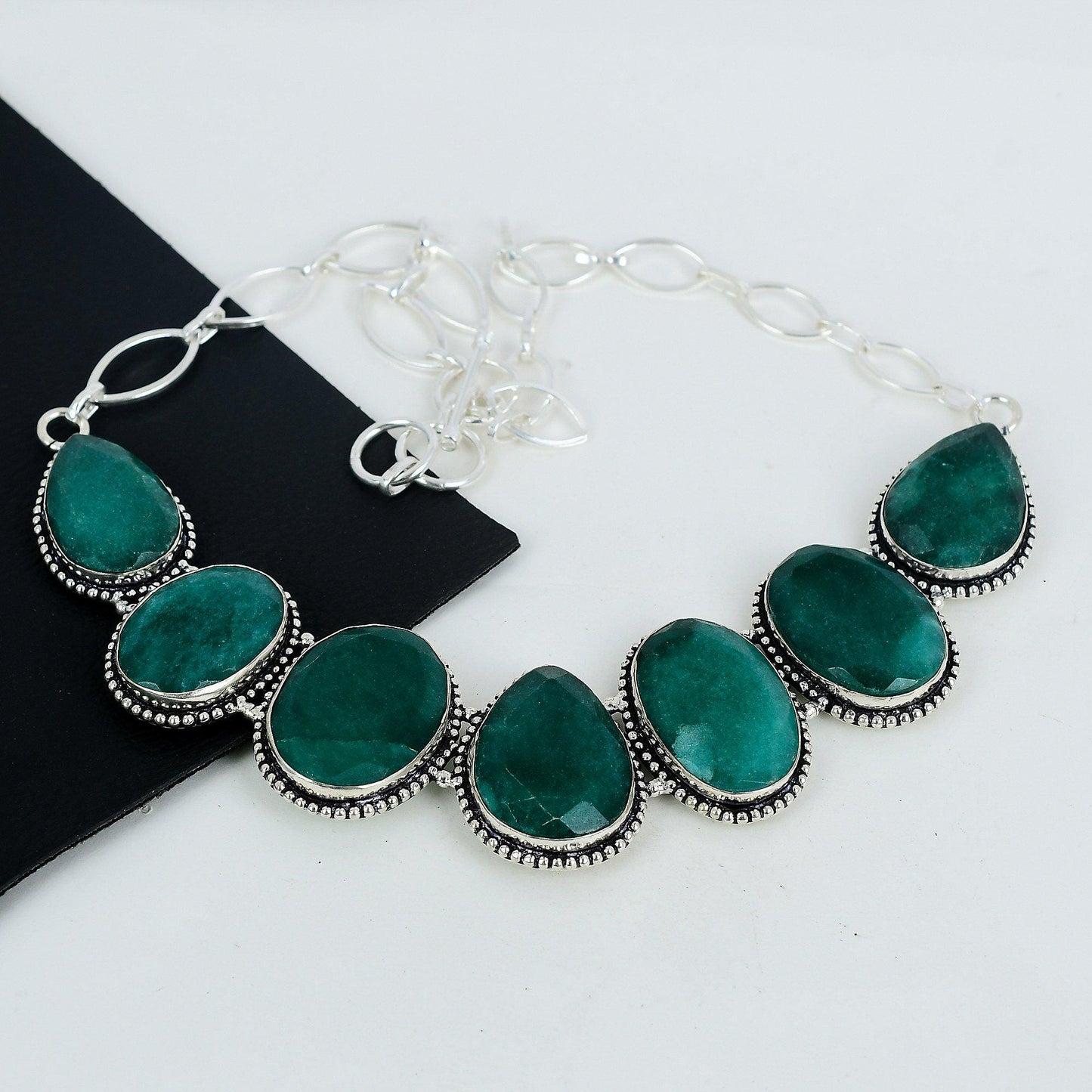 Emerald Green Sterling Silver Necklace