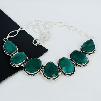 Emerald Green Sterling Silver Necklace