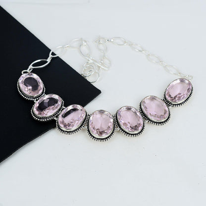 Pink Kunzite Gemstone Necklace