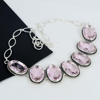 Pink Kunzite Gemstone Necklace