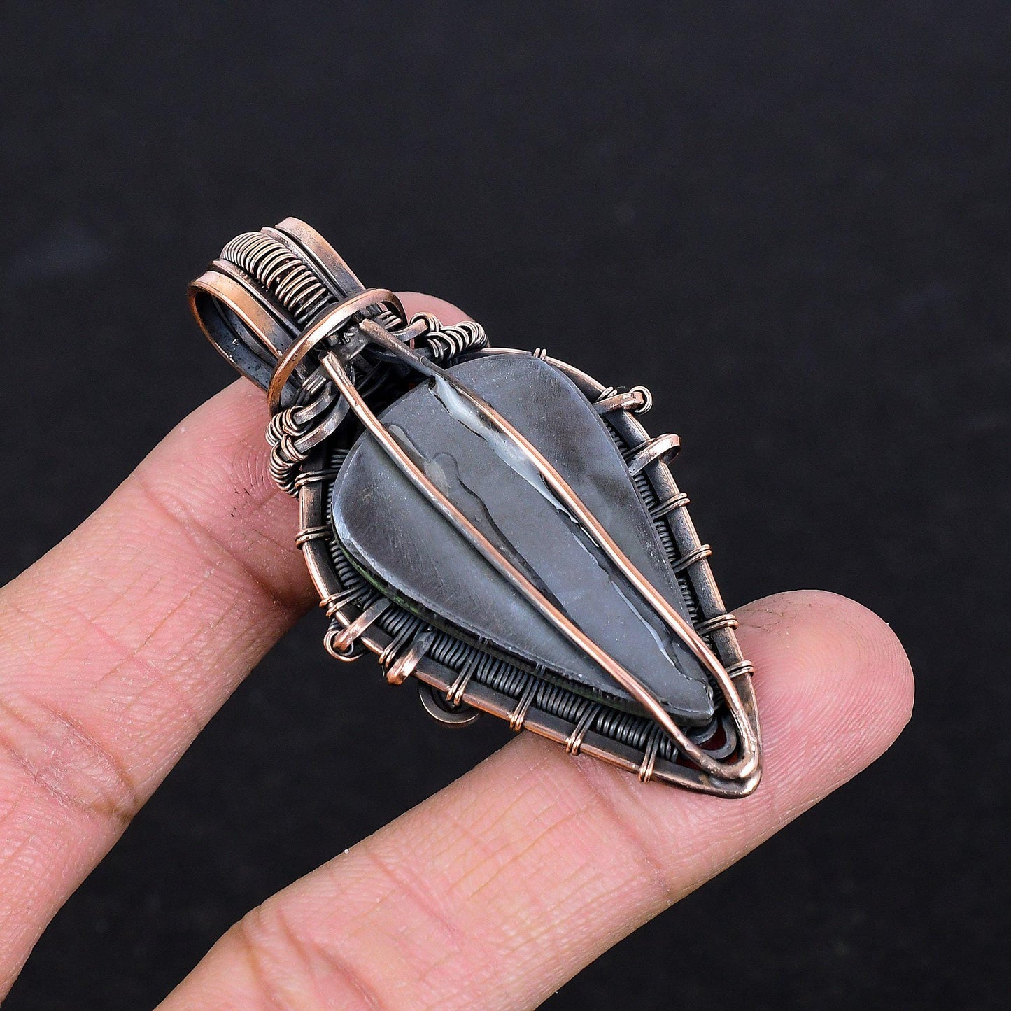 Black Shungite Gemstone Pendant