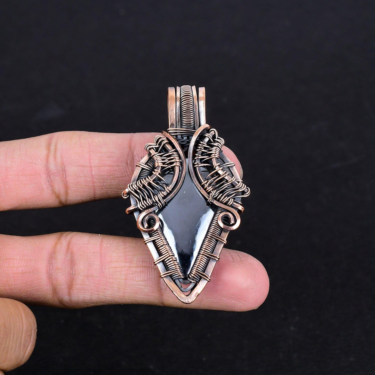 Black Shungite Gemstone Pendant