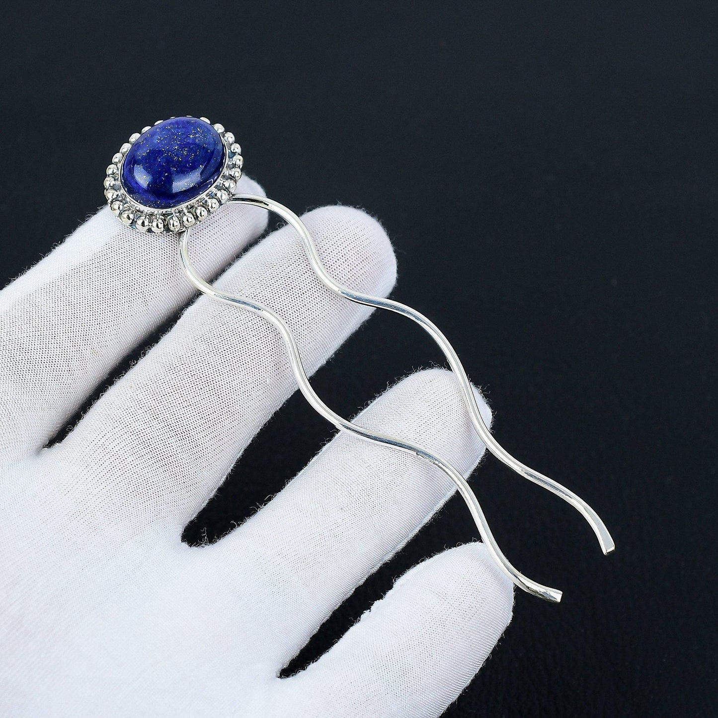 Blue Lapis Lazuli Gemstone Hair Pin