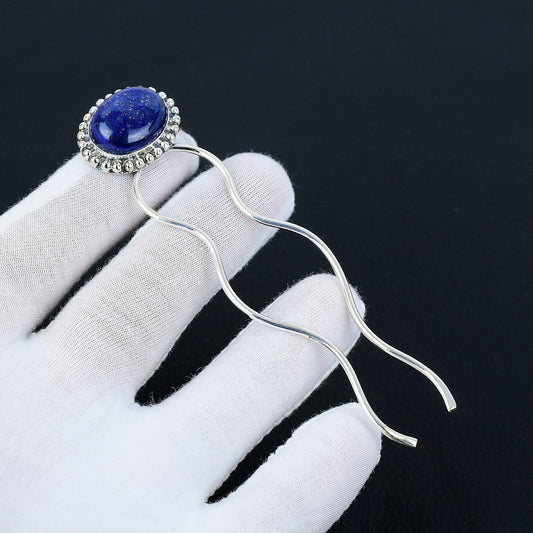 Blue Lapis Lazuli Gemstone Hair Pin