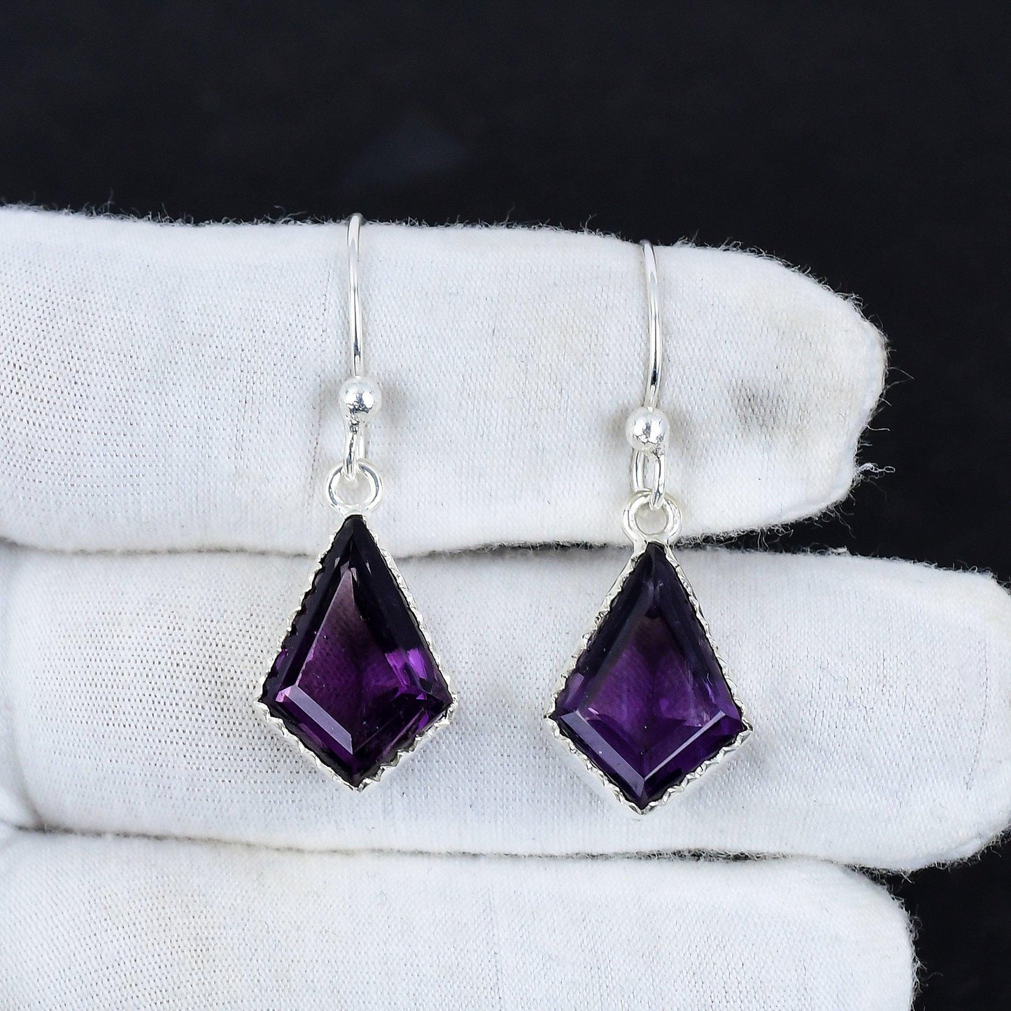 Purple Amethyst Gemstone Earrings