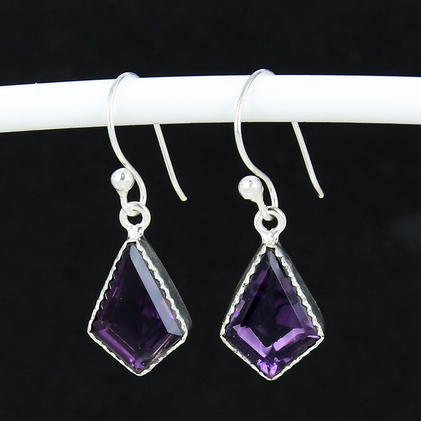 Purple Amethyst Gemstone Earrings