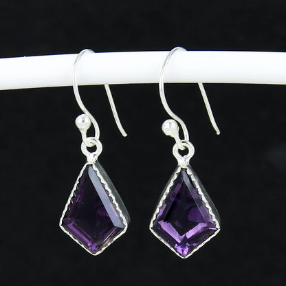 Purple Amethyst Gemstone Earrings