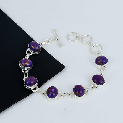 Purple Turquoise Gemstone Bracelet