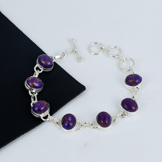 Purple Turquoise Gemstone Bracelet