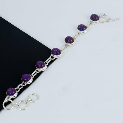 Purple Turquoise Gemstone Bracelet