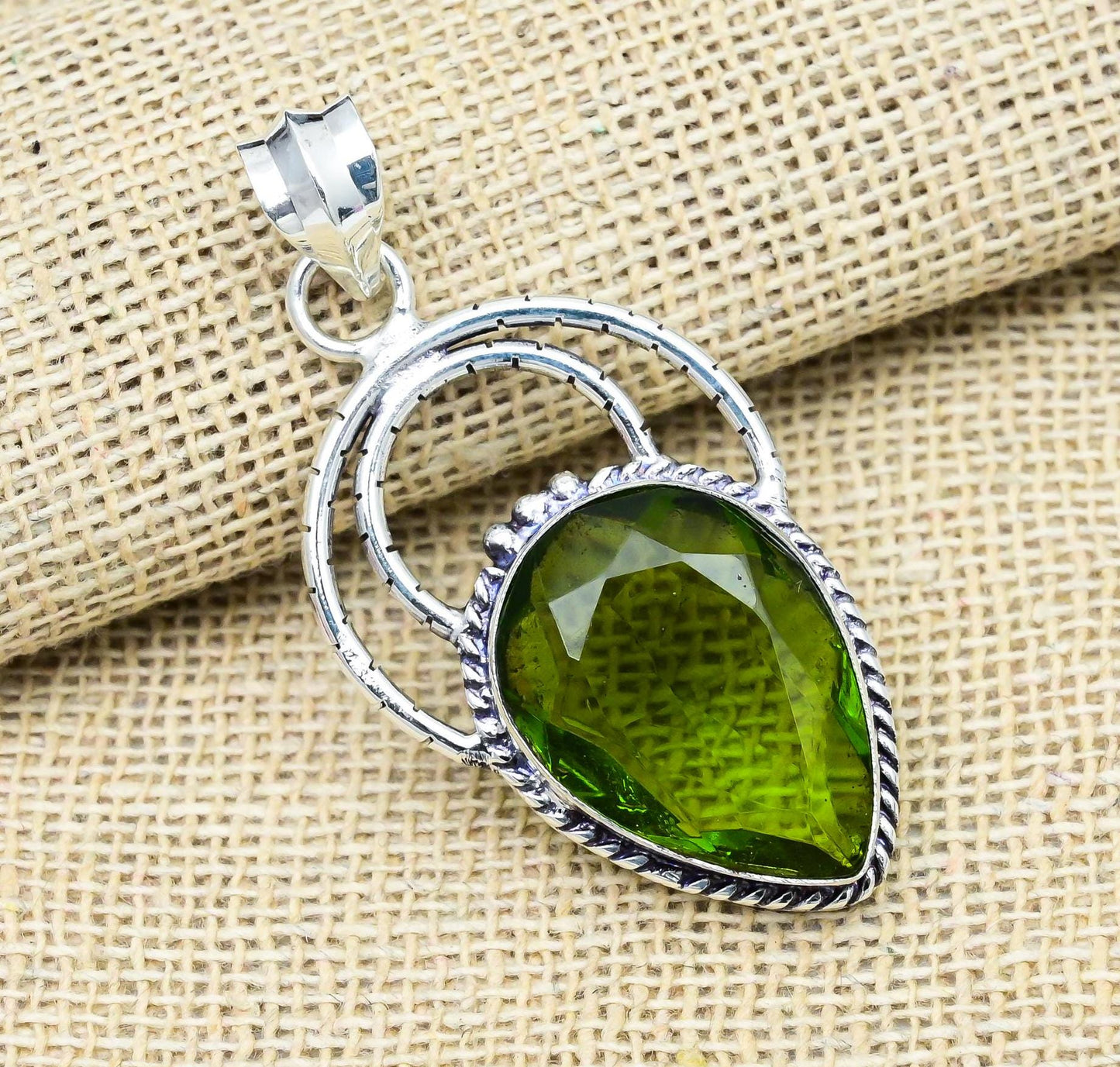 Green Peridot Gemstone Pendant