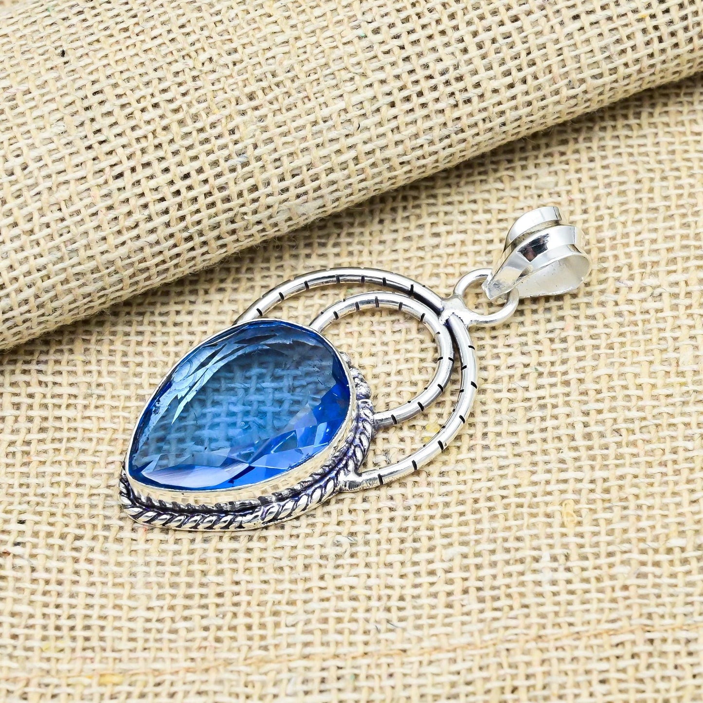 Blue Tanzanite Sterling Silver Pendant