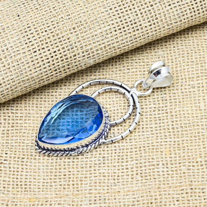 Blue Tanzanite Sterling Silver Pendant