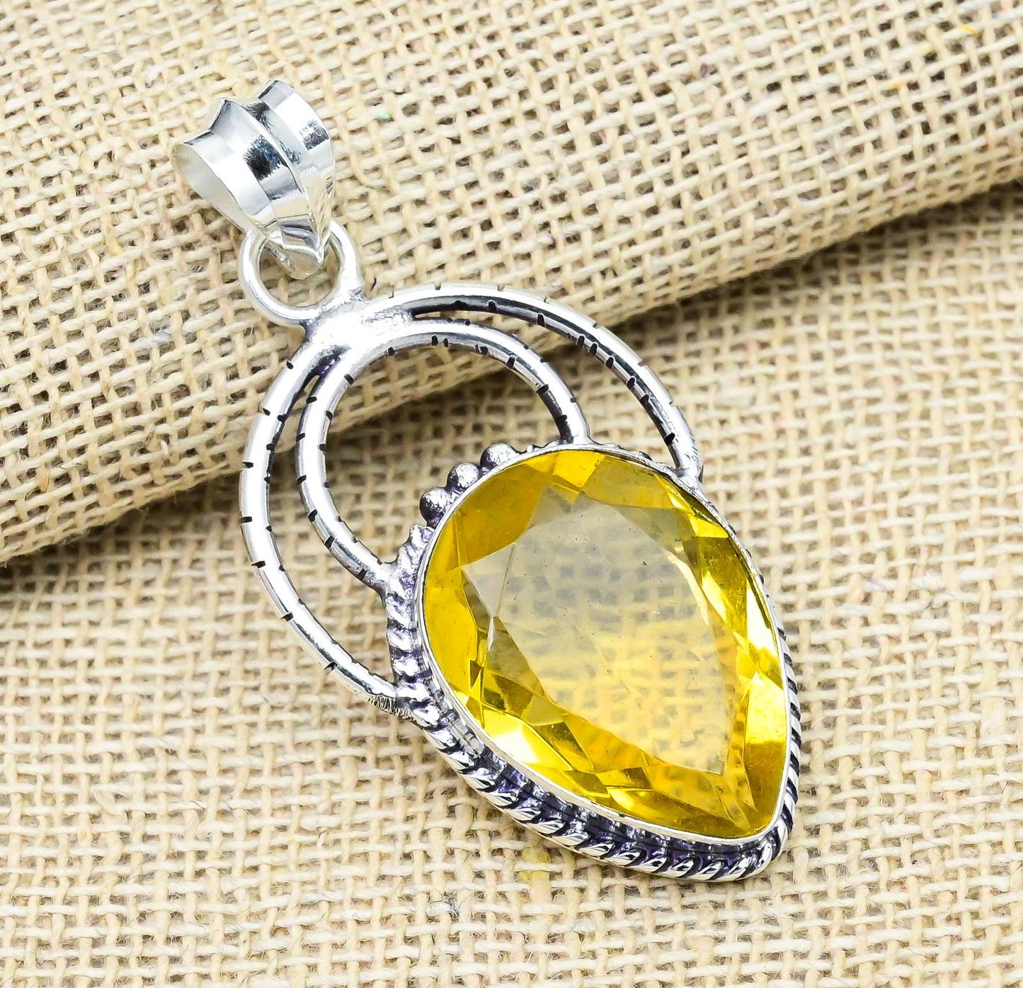Yellow Citrine Gemstone Pendant