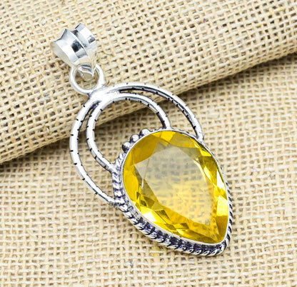 Yellow Citrine Gemstone Pendant
