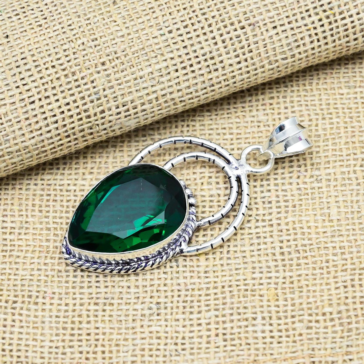 Green Chrome Diopside Gemstone Pendant