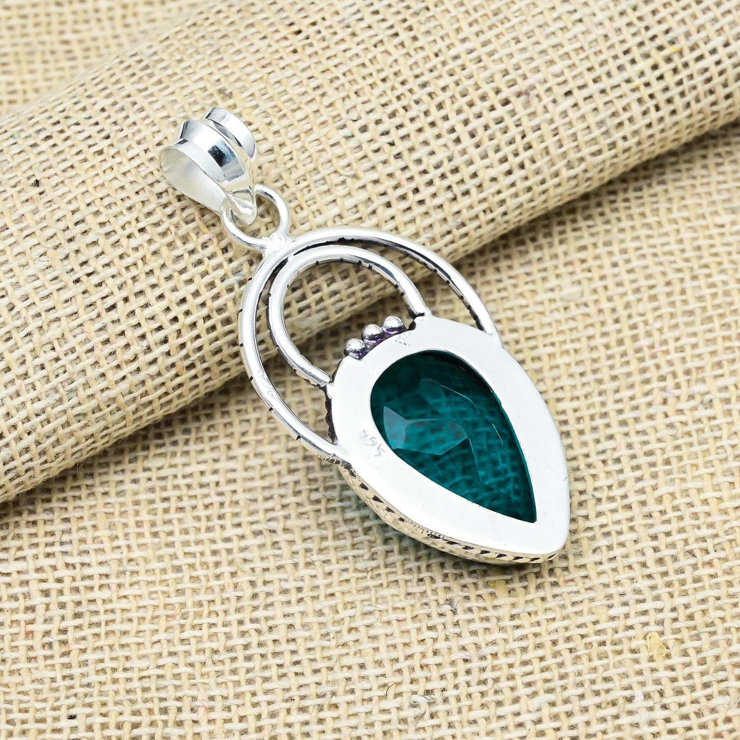 Indicolite Blue Gemstone Silver Pendant